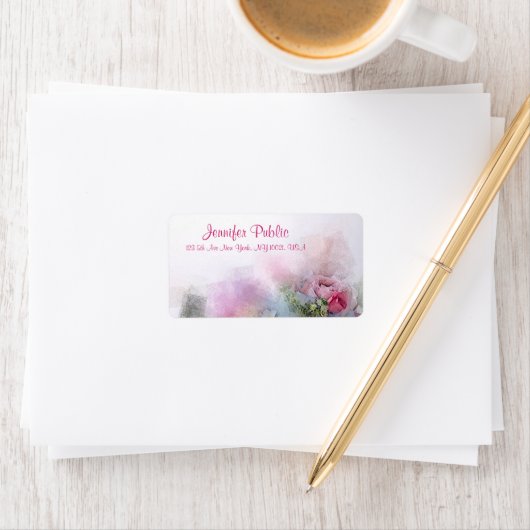 Aangepaste Waterverf bloemen legant schilderen Mod Etiket (Insitu)