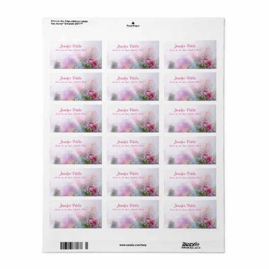Aangepaste Waterverf bloemen legant schilderen Mod Etiket (Full Sheet)