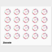Aangepaste Waterverf bloemen Modern Elegant Weddin Ronde Sticker (Vel)