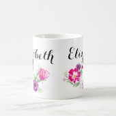 Aangepaste Waterverf bloemen Naam Mok (Center)