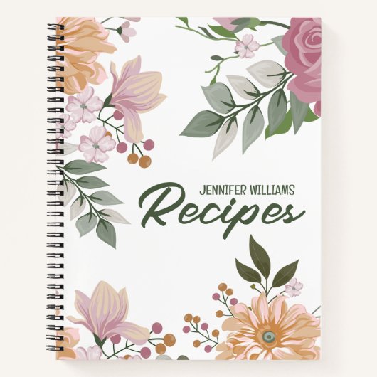 Aangepaste Waterverf bloemen ontvangst Notitieboek (Voorkant)