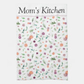 Aangepaste Waterverf Bloemen | Perfect cadeau Theedoek (Verticaal)