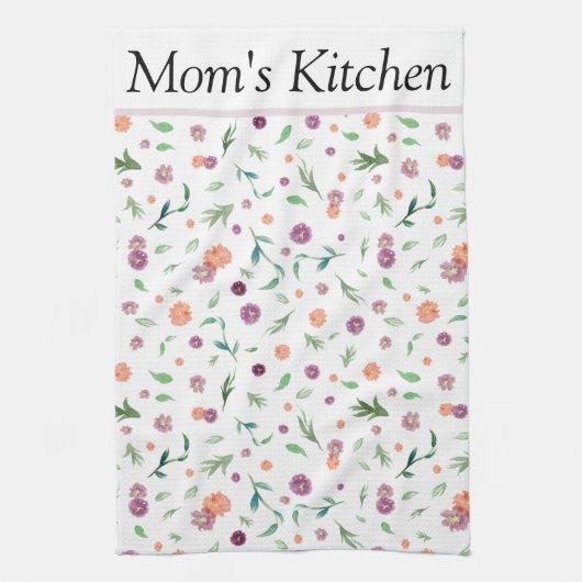 Aangepaste Waterverf Bloemen | Perfect cadeau Theedoek (Verticaal)