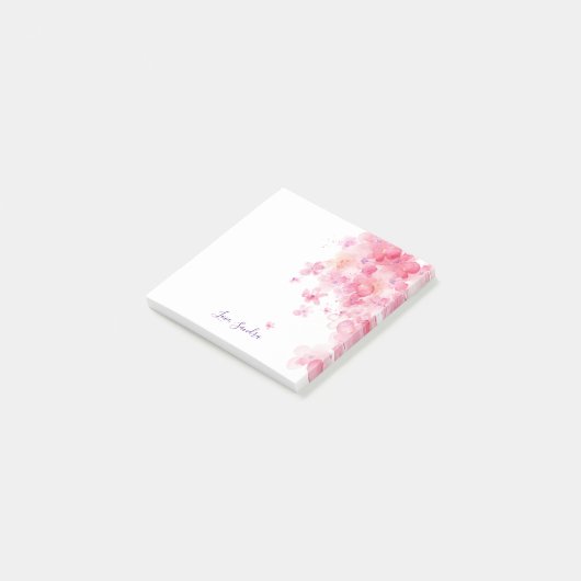 Aangepaste/ Waterverf bloemen Post-it® Notes (Schuin)