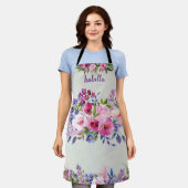 Aangepaste Waterverf bloemen pron Schort (Gedragen)