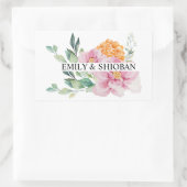 Aangepaste Waterverf bloemen Rechthoekige Sticker (Tas)