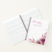 Aangepaste Waterverf bloemen Rozen Elegant Sjabloo Notitieboek (Binnen)