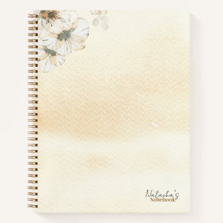 Aangepaste waterverf bloemenkraft papier Modern Notitieboek