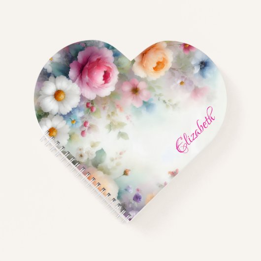 Aangepaste waterverf bloemensjabloon Kleurrijke na Notitieboek (Voorkant)