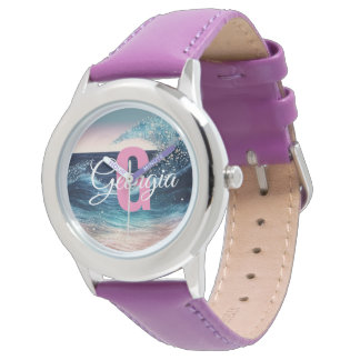 Aangepaste Waterverf Blue Ocean Wave | Grappig mon Horloge