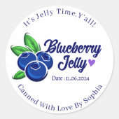 Aangepaste Waterverf Blueberry inbliklabels keuken Ronde Sticker (Voorkant)