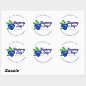 Aangepaste Waterverf Blueberry inbliklabels keuken Ronde Sticker (Vel)