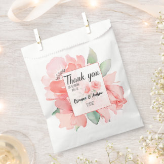 Aangepaste Waterverf Blush Bloemen Huwelijkscadeau Bedankzakje