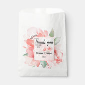 Aangepaste Waterverf Blush Bloemen Huwelijkscadeau Bedankzakje (Voorkant)