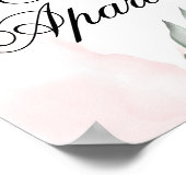 aangepaste Waterverf Blush Roze Wild Roos Poster (Hoek)