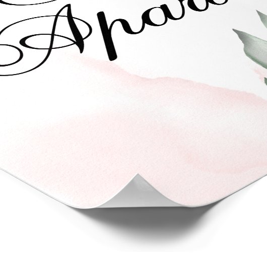 aangepaste Waterverf Blush Roze Wild Roos Poster (Hoek)