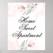 aangepaste Waterverf Blush Roze Wild Roos Poster (Voorkant)