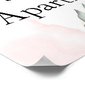 aangepaste Waterverf Blush Roze Wild Roos Poster (Hoek)