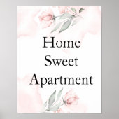 aangepaste Waterverf Blush Roze Wild Roos Poster (Voorkant)