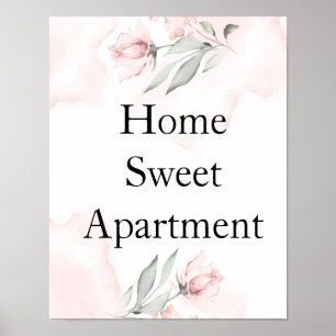 aangepaste Waterverf Blush Roze Wild Roos Poster