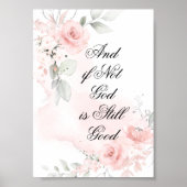 aangepaste Waterverf Blush Roze Wild Roos Poster (Voorkant)