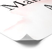 aangepaste Waterverf Blush Roze Wild Roos Poster (Hoek)