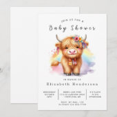 Aangepaste Waterverf Boho Koe Baby shower Kaart (Voorkant / Achterkant)
