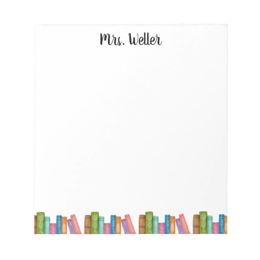 Aangepaste Waterverf Book-Lover Design voor biblio Notitieblok (Voorkant)