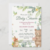 Aangepaste waterverf bosdier baby shower kaart (Voorkant)