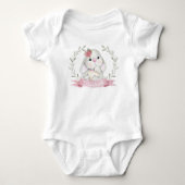 Aangepaste Waterverf Bunny Baby Bodysuit (Voorkant)