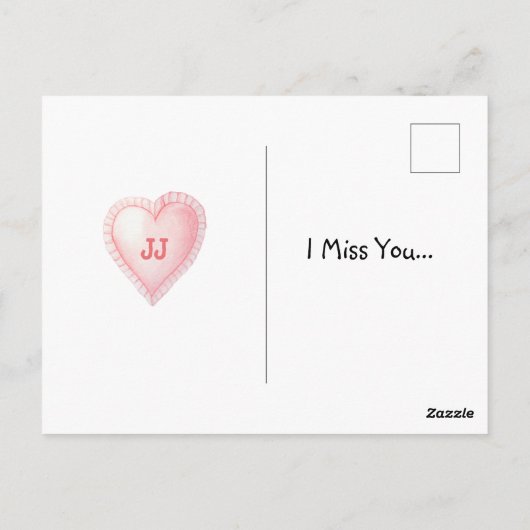 Aangepaste Waterverf Bunny Love Briefkaart (Achterkant)