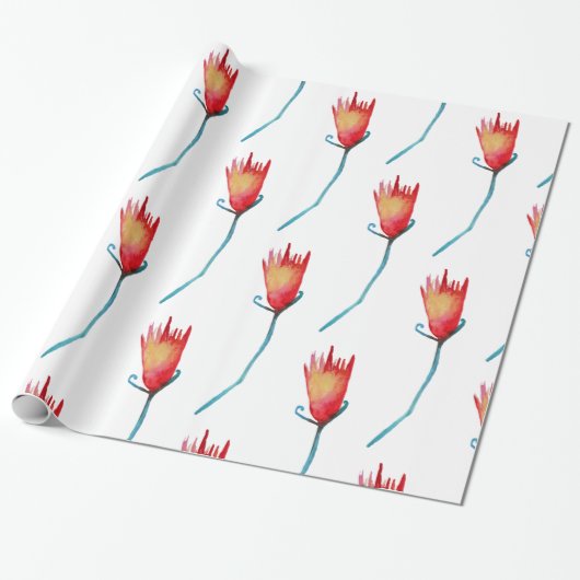 Aangepaste waterverf cadeaupapier (Uitgerold)