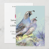 Aangepaste Waterverf Californië Quail Bird Wildlif Kaart (Voorkant / Achterkant)