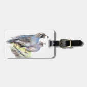 Aangepaste Waterverf Californische kwartels Bagagelabel (Voorkant horizontaal)