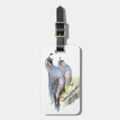 Aangepaste Waterverf Californische kwartels Bagagelabel (Voorkant verticaal)