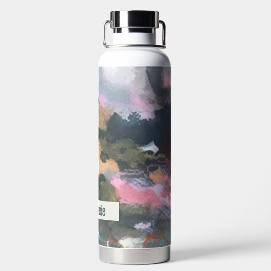 Aangepaste waterverf camo abstracte neutrale aarde waterfles (Achterkant)