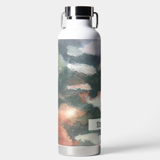 Aangepaste waterverf camo abstracte neutrale aarde waterfles (Voorkant)