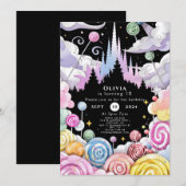 Aangepaste Waterverf Candyland Verjaardag Kaart (Voorkant / Achterkant)