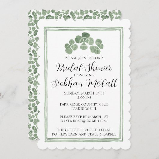 Aangepaste Waterverf Celtic Clover Shamroch Irish Kaart (Voorkant / Achterkant)