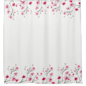 Aangepaste Waterverf Cherry Blossom Douchegordijn (Voorkant)