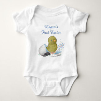 Aangepaste Waterverf Chick Egg First Easter Boy Romper
