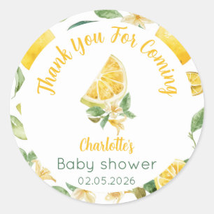 Aangepaste Waterverf Citroenbloesem Baby Shower La Ronde Sticker