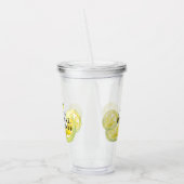 Aangepaste waterverf citroenkleurige bruidsdouche acryl drinkbeker (Links)