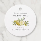 Aangepaste waterverf citrus citroen olijfolie fles bedankjes labels (Voorkant)