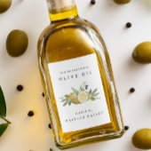 Aangepaste Waterverf Citrus Citrus Olijfolie Fles Voedselcontainer Etiket