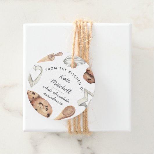 Aangepaste Waterverf Cookie Baking Bedankjes Labels (In situ)