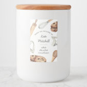 Aangepaste Waterverf Cookie Baking Voedselcontainer Etiket (Voorkant)