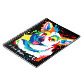 Aangepaste Waterverf Corgi Notitieboek (Linkerzijde)