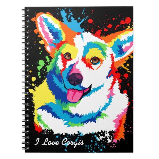 Aangepaste Waterverf Corgi Notitieboek (Voorkant)