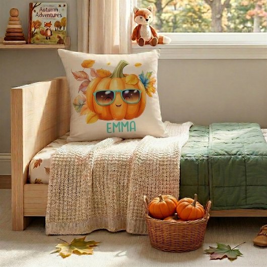 Aangepaste waterverf Cute Pumpkin Oranje Halloween Kussen